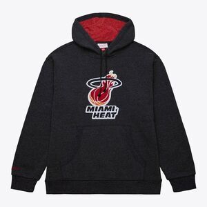 Mitchell & Ness NBA Miami Heat Black Snow Washed Fleece Pullover Hoodie Large